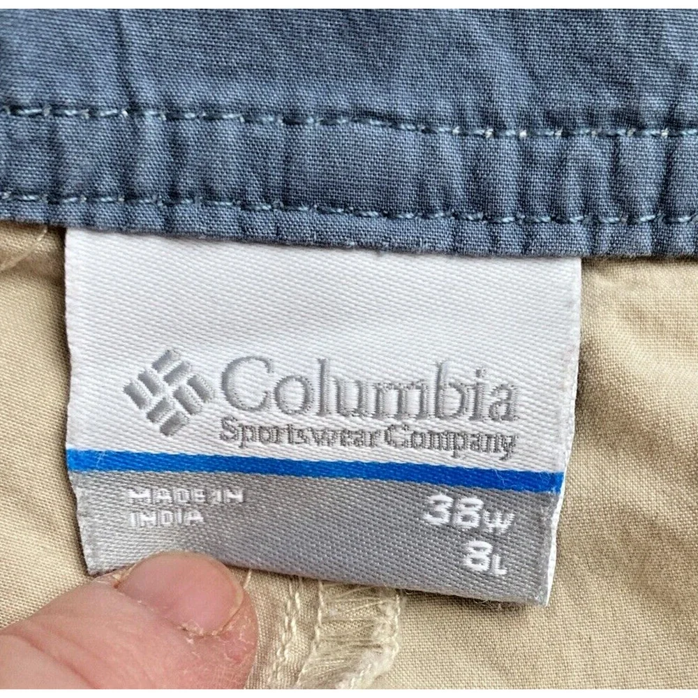 Columbia mens size 38 khaki shorts light tan sand casual cotton lightweight